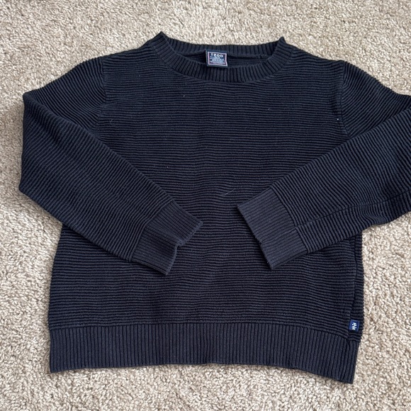 Izod Women's Black Ribbed Crewneck Sweater - Picture 1 of 2